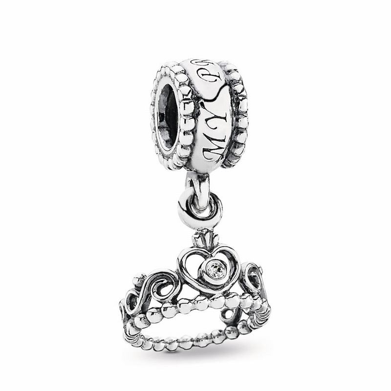Pandora My Princess Dangle Charm Europe - Sterling Silver/Cubic Zirconia - 601249UHL